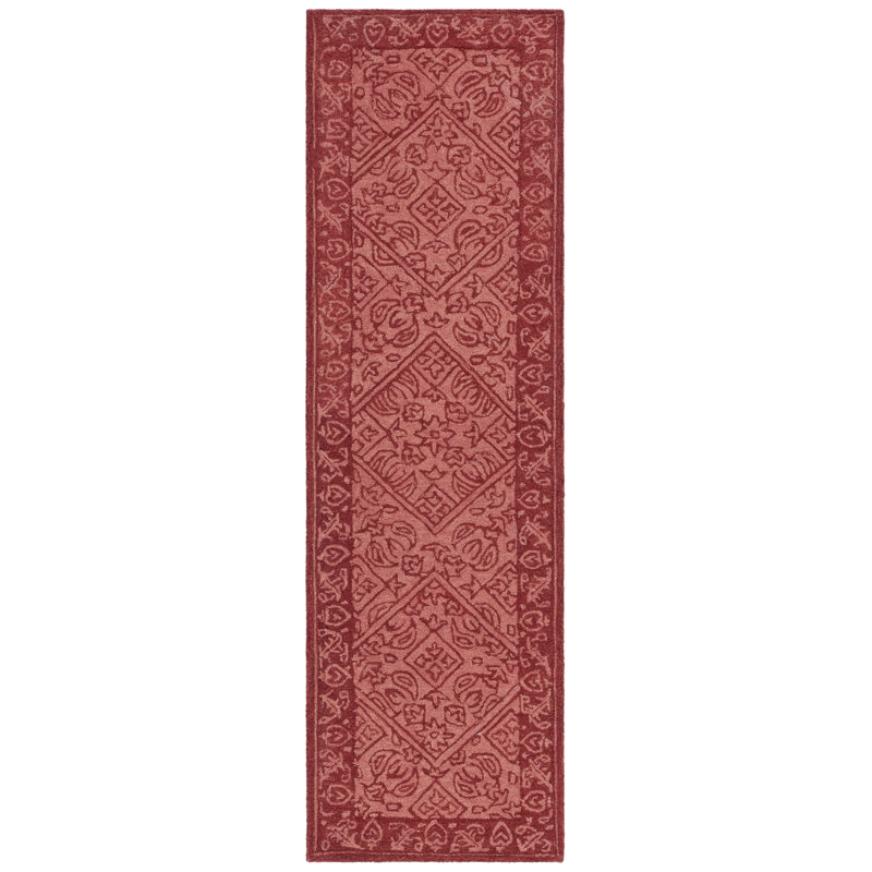 Balyeet Hand Tufted Wool/Cotton Oriental Rug in Red, Rectangle 2' x 3'