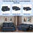 Convertible Pull Out Sofa Bed With Adjustable 3-position Backrest, 4 Side Pockets, Charging Ports And Elegant Gold Stitching-1187986103