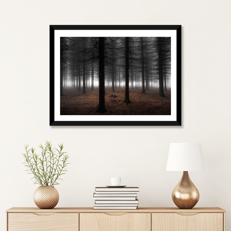 «Silence» par Dragisa Petrovic - impression d'art graphique, H 24 po x l 32 po x P 1 po, Papier encadré noir