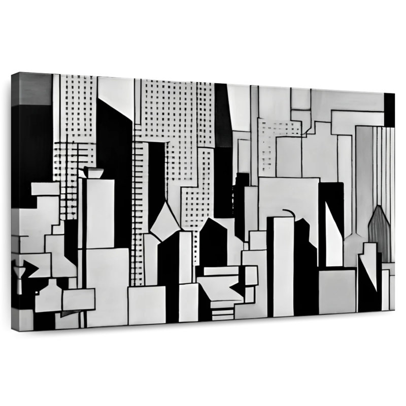 Dallas Cityscape BW, 24" H x 36" W