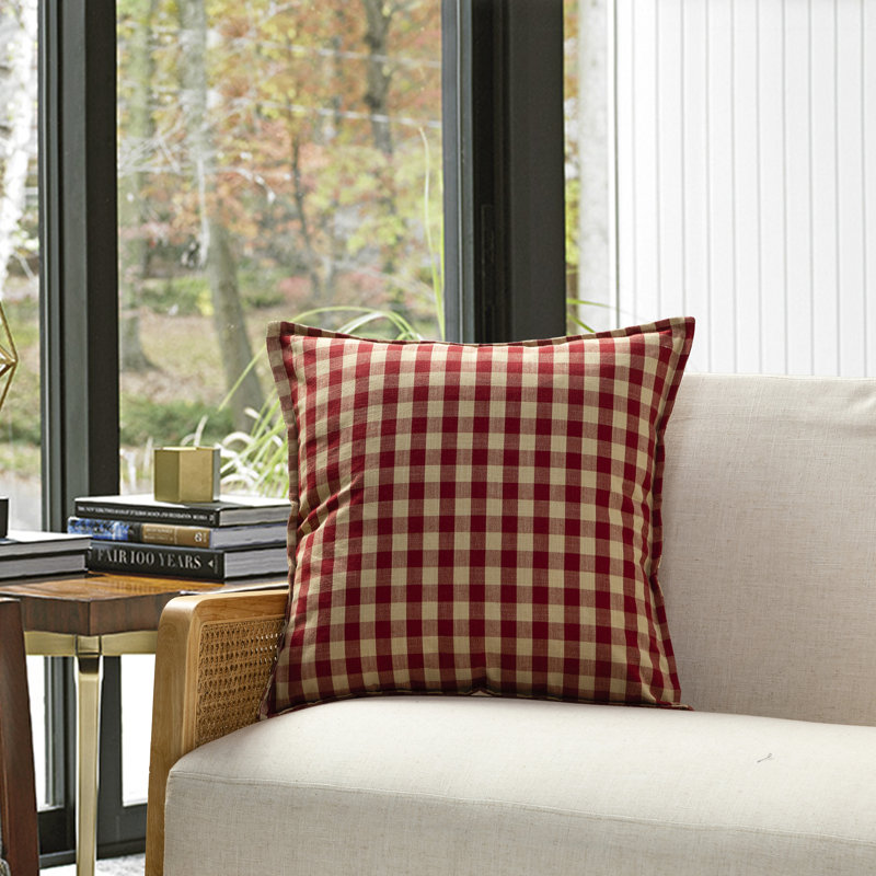 Michael Penney  Buffalo Check Pillow Cover With Polyester Insert-set Of 2, Red, Feather
