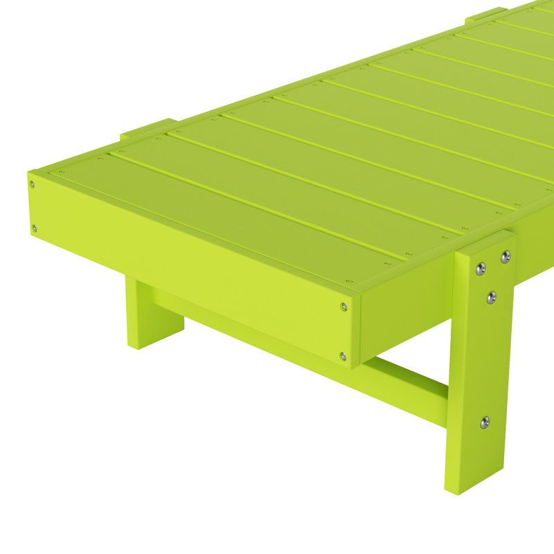 Joubert Outdoor Chaise Lounge with Table, Lime