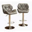 Tabourets de bar contemporain à hauteur ajustable touffetés, ensemble de 2,-363407904