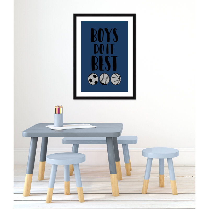 «Boy Do It», art encadré, H 36,5 po x l 26,5 po x P 0,6 po, Cadre noir