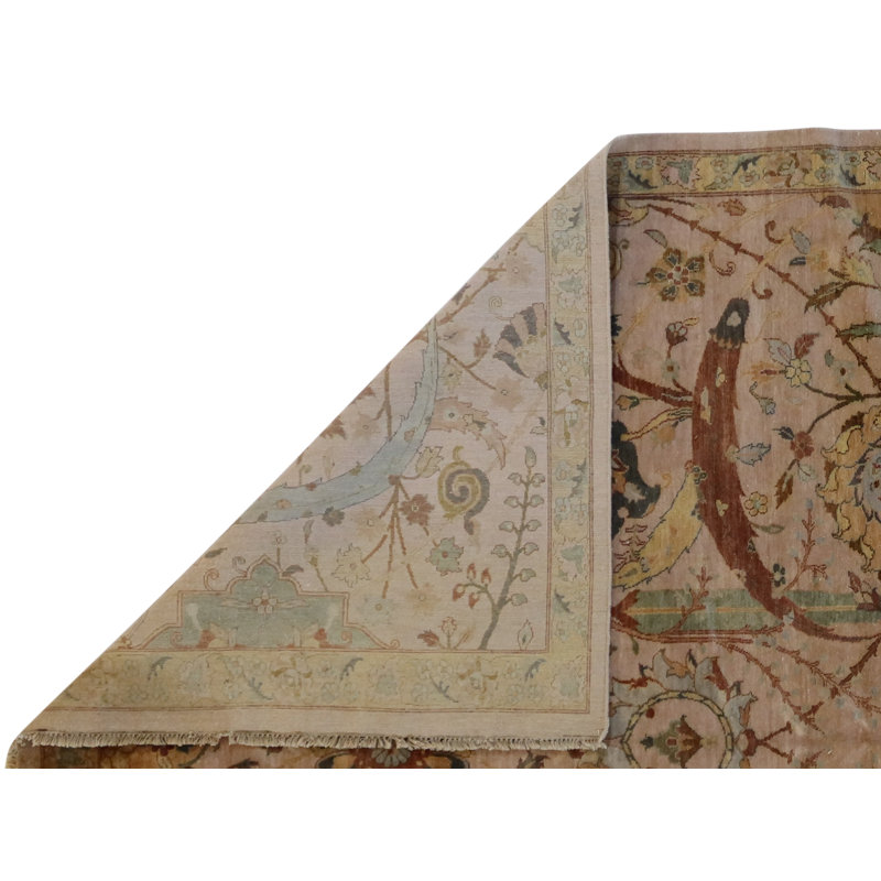 Global Rug One-of-a-Kind Hand-Knotted Pishawar Light Brown/Beige/Light Green/Light Blue 6'9" x 9' Wool Area Rug