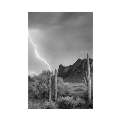 Lightning over Picacho Peak, Picacho State Park, Arizona 1 Piece Wrapped Canvas Wall Art
