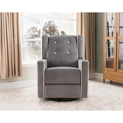 Parkhur 29"" Wide Upholstered Manual Swivel Recliner Chair Reclining Nursery Glider Rocker Recliner -  Winston Porter, 0FE26B98779B4C768B0490FB2C8CF5CF