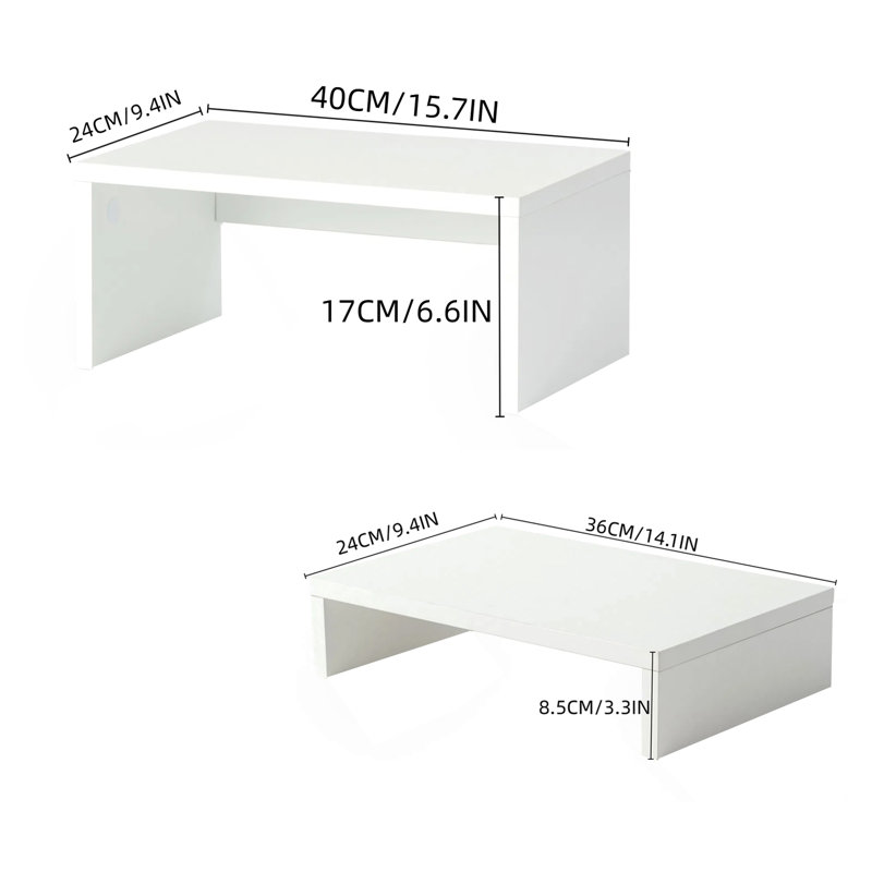 Shwana Manufactured Wood Monitor Stand, White