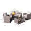 Colvin All Weather Wicker/Rattan 4 - Person with Cushions & Parasol-419585427
