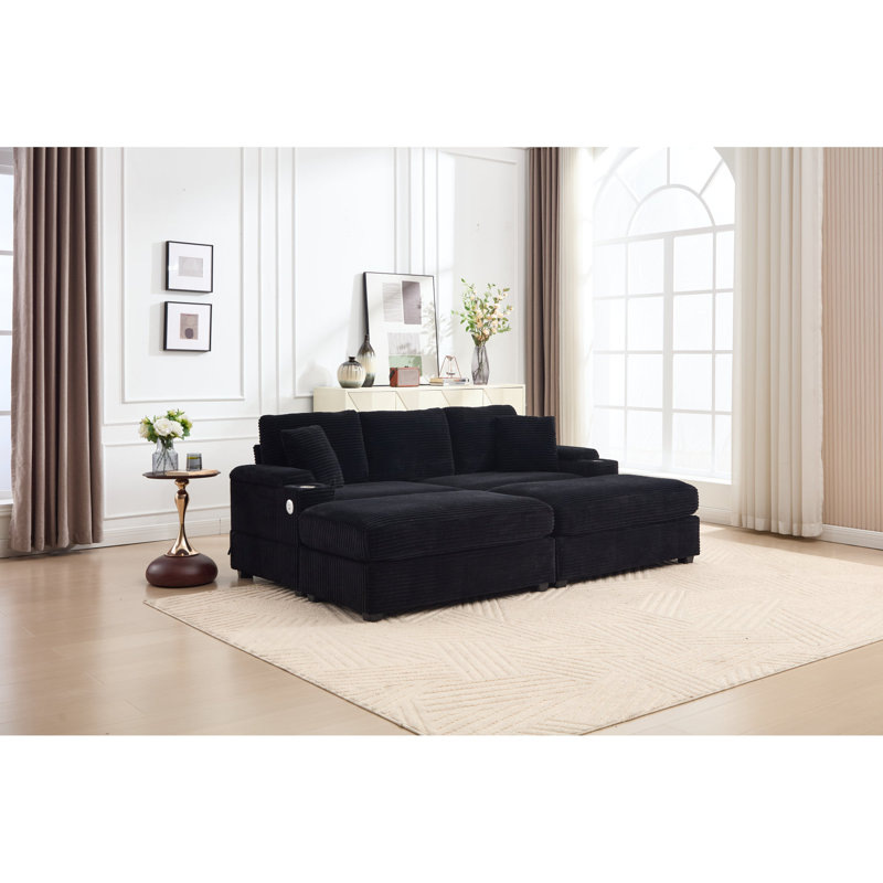 Modular Sectional Corduroy Sofa Contemporary Design For Living Spaces