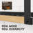 2-Tier 34 Inch Wall Mount Pot Rack 132lbs Heavy Duty With 20 Sturdy Hooks Matte Black
