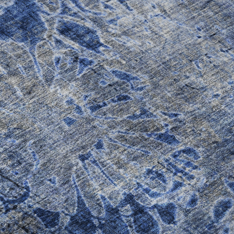 Premium Machine Washable Mayfield AMF2224 Floral Rug, Navy, 2'6" x 3'10"