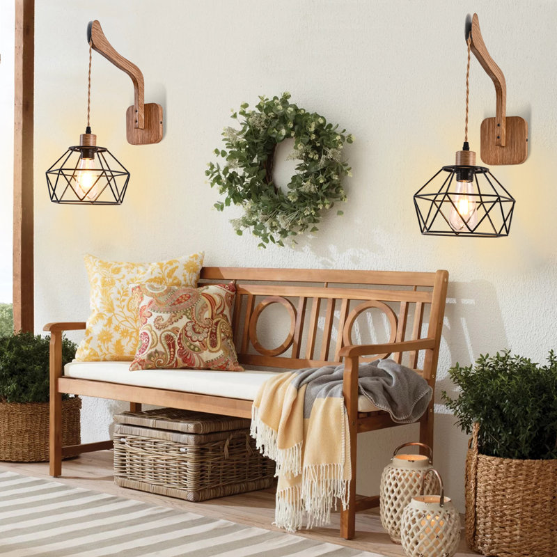 Appliques murales à 1 lumière, lampe murale à bras articulé, luminaire rétro avec cordon pour vestibule