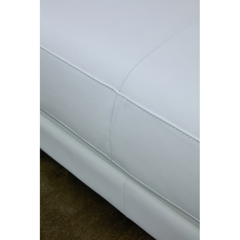 Sofa, White Genuine Leather