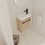 Meuble-lavabo flottant mural avec lavabo en céramique et porte d'armoire à fermeture en douceur