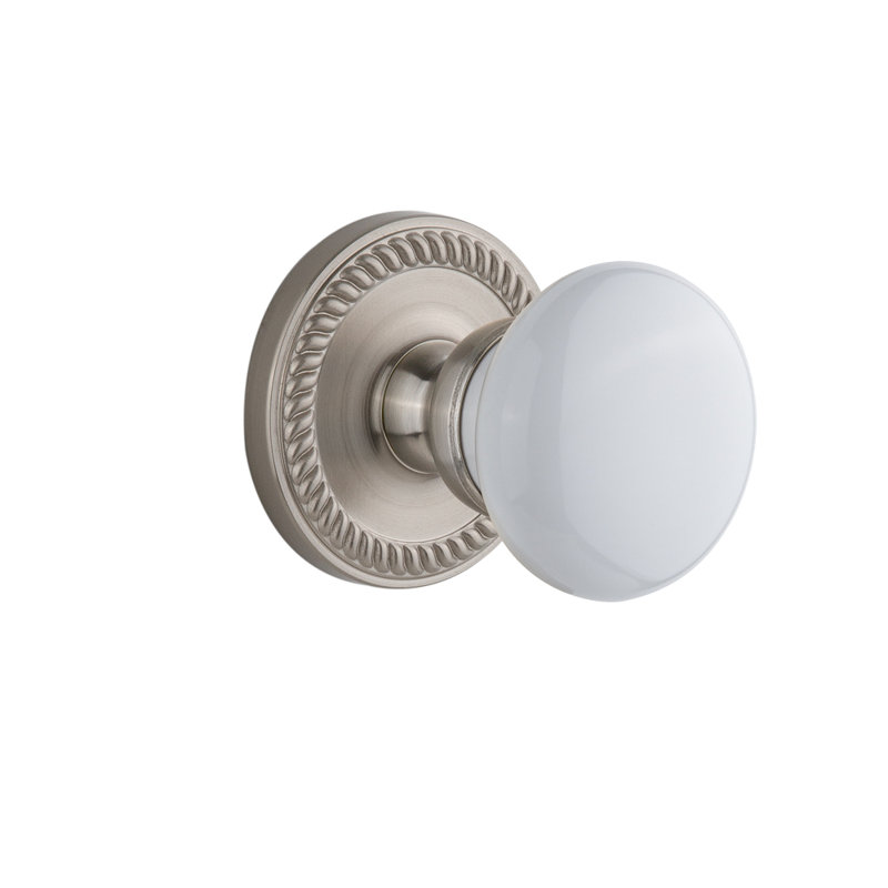 Grandeur Newport Rosette Single Dummy with Parthenon Door Knob, Satin Nickel