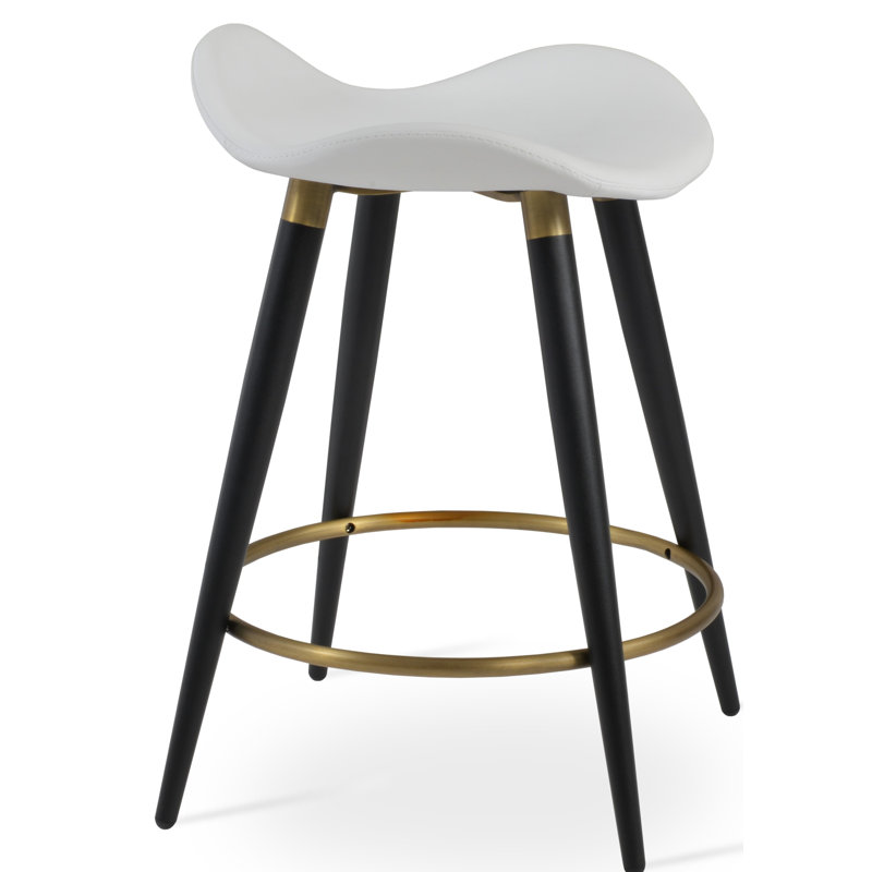 Tabouret de bar et de comptoir Moonyean, Noir / or, Blanc, Hauteur d'assise lorsque que le tabouret est placÃ