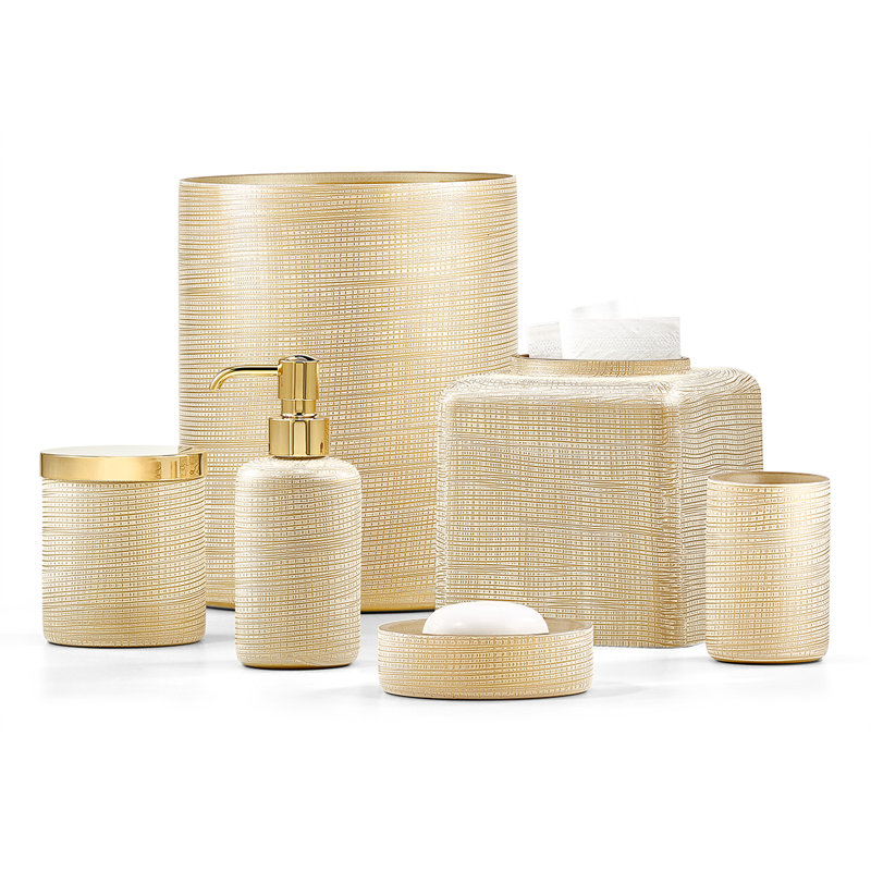 Woven Glass Soap Dispenser, Polished Gold