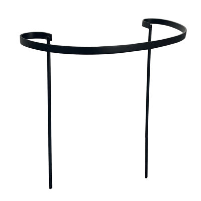 Ebern Designs Garden Ornament Metal Half Round Plant Support Stake, 21” Wide X 37” Tall, Black