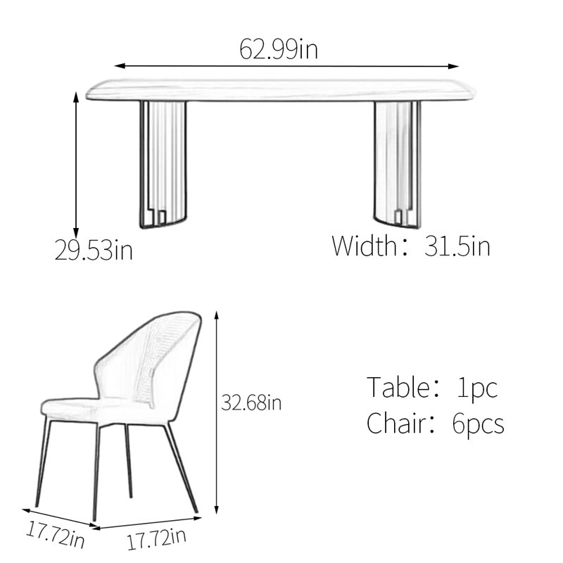 Table de salle à manger moderne en acier au carbone fritté moderne