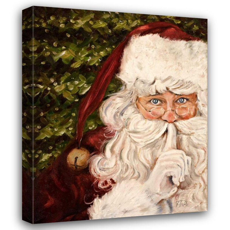 «The Holiday Aisle® Pinto, Patricia», art sur toile tendue sous le titre: Père Noël secret, H 34 po x l 28 po