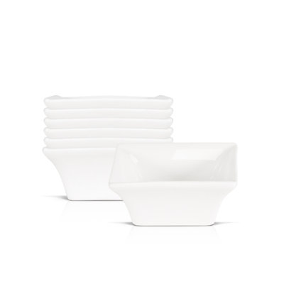 2.75 Inch Square Sauce Dish – Pearl White Porcelain Side Dish for Serving Dips and Condiments