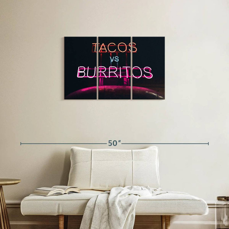 Tergel tacos contre burritos, H 20 po x l 33 po