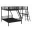 Lit superposé en métal avec lit mezzanine attaché et bureau