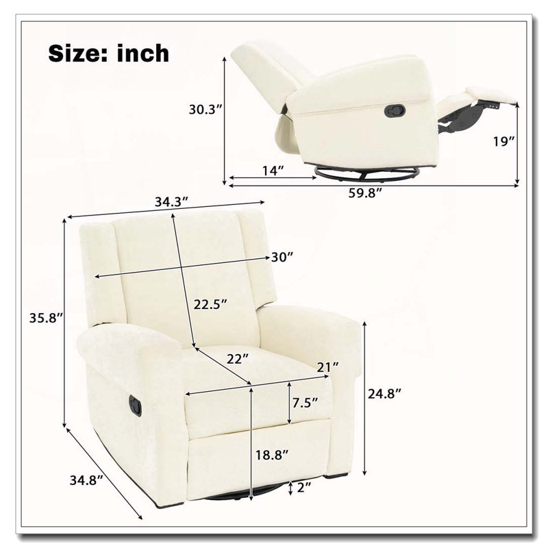 Fauteuil inclinable manuel pour fauteuil de bébé inclinable, Blanc