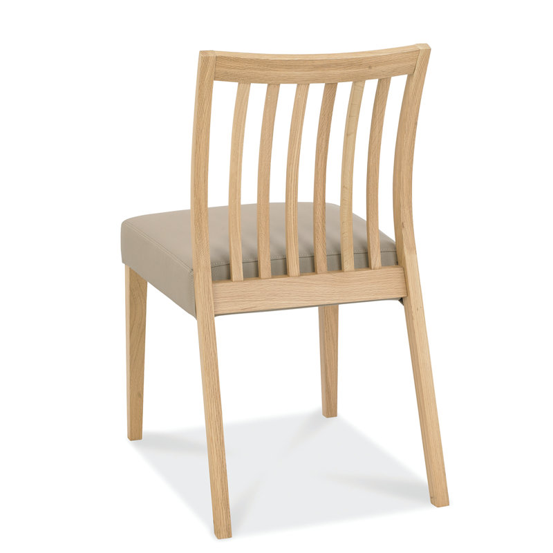 Izzie Upholstered Slat Back Side Chair, Oak