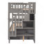 Lit superposé simple au-dessus de simple avec rangement et barrière de sécurité pour chambre à coucher, dortoir-1783659090