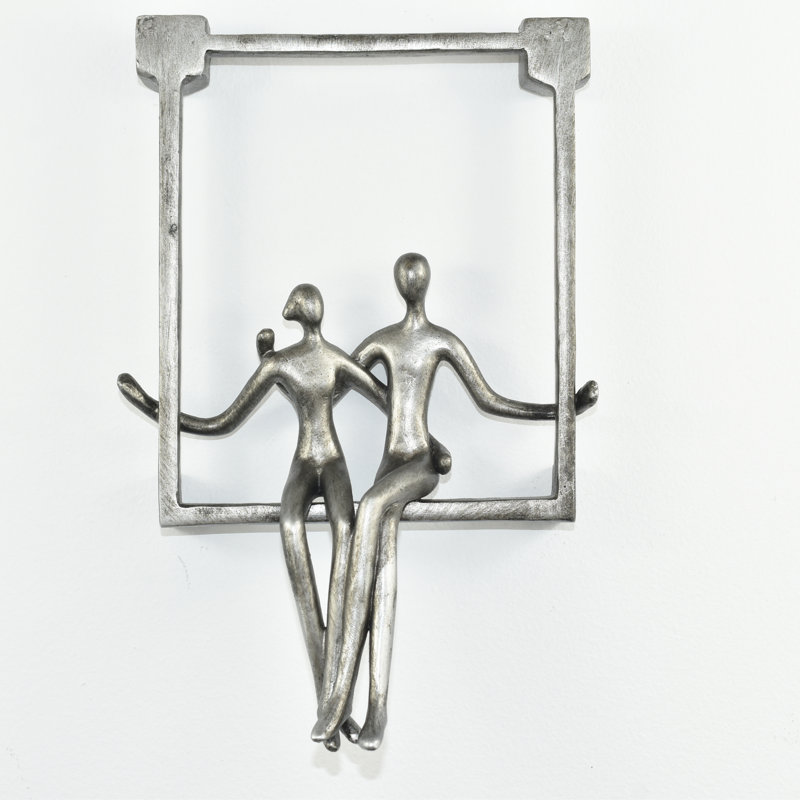Sculpture de couple Adam et ses amis, Étain