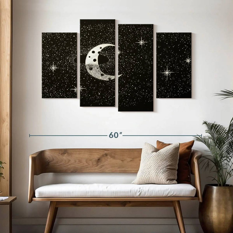 Oberle Starry Crescent Moon, 32" H x 52" W