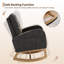 Chaise berçante avec repose-pieds réglable - dossier haut, revêtement ergonomique Boucle, pieds robustes en bois, poche latérale-1305934087