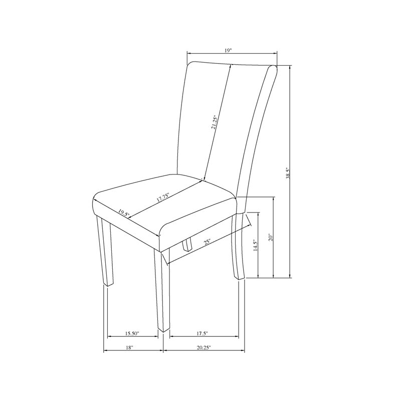 Ensemble de chaises de salle à manger contemporaines 2 pièces GREY