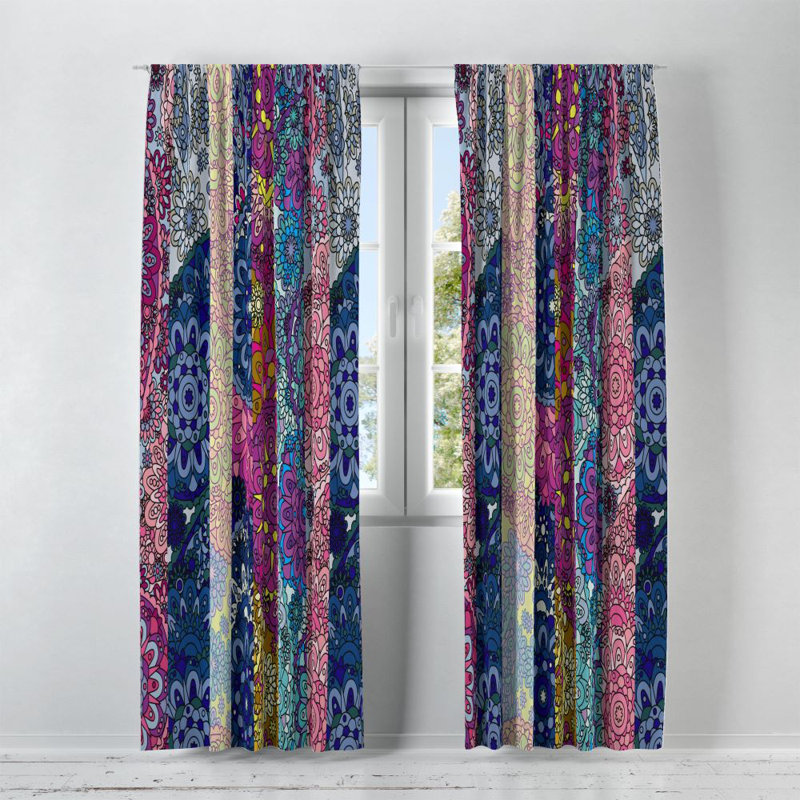Panneau de rideau simple semi-transparent Boho, L 20 po x L 82 po