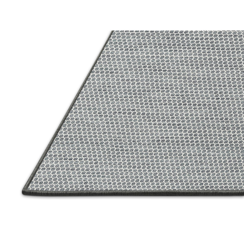 Tapis contemporain gris / noir, Rectangle 4 pi x 6 pi