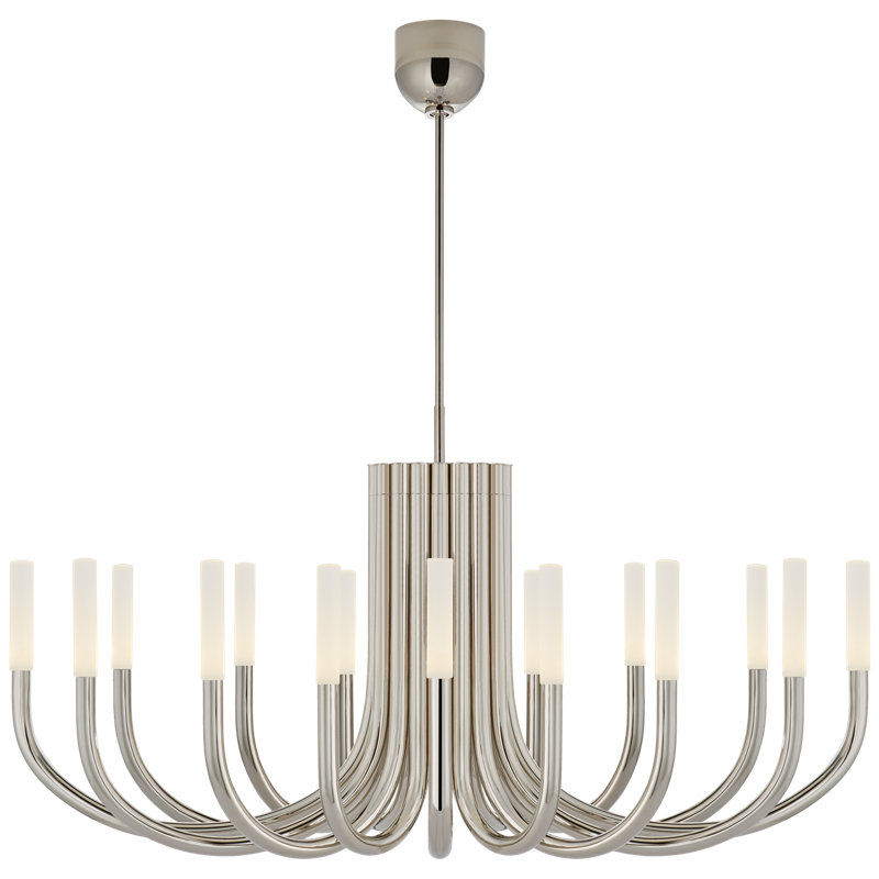 Kelly Wearstler Rousseau Large Oval Chandelier, Polished Nickel, Etched Crystal