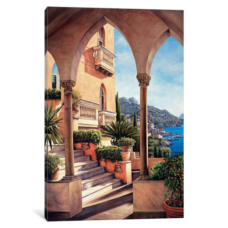 Palazzo On Amalfi by Elizabeth Wright - Print on Canvas, 66.04 cm H x 45.72 cm W x 1.91 cm D, No Frame