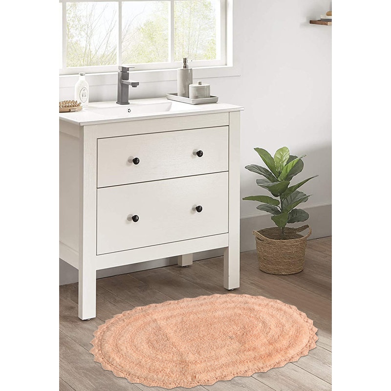 100% Cotton Bath Rug, Peach