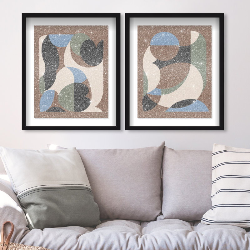 Centered Harmony Set Set by Oliver Gal, 25.5" H x 21.5" W, Black Shadowbox
