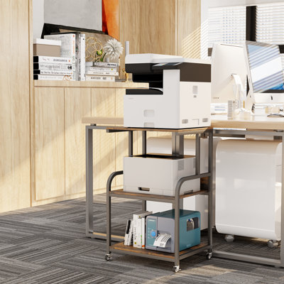 Cecilwood Mobile Printer Stand with Shelves