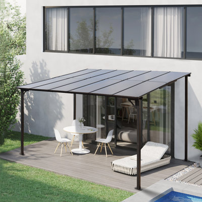 Auvent de jardin extérieur en polycarbonate mural
