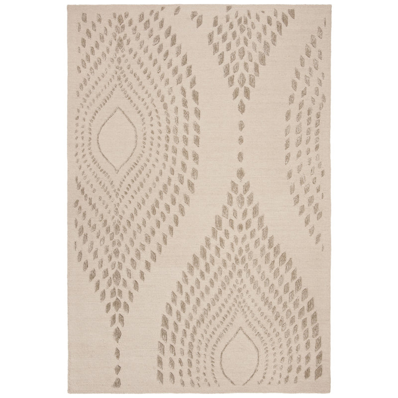 Tapis géométrique en laine touffeté à la main Bowers, Rectangle 4 pi x 6 pi