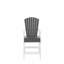 Ensemble de 2 chaises hautes Adirondack pour l'extérieur Hdpe, ensemble de 2 tabourets de bar avec dossier haut blanc et gris