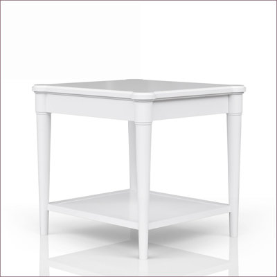 Table basse blanche décontractée transitionnelle avec 1 tiroir Tablette, peu encombrante pour le salon