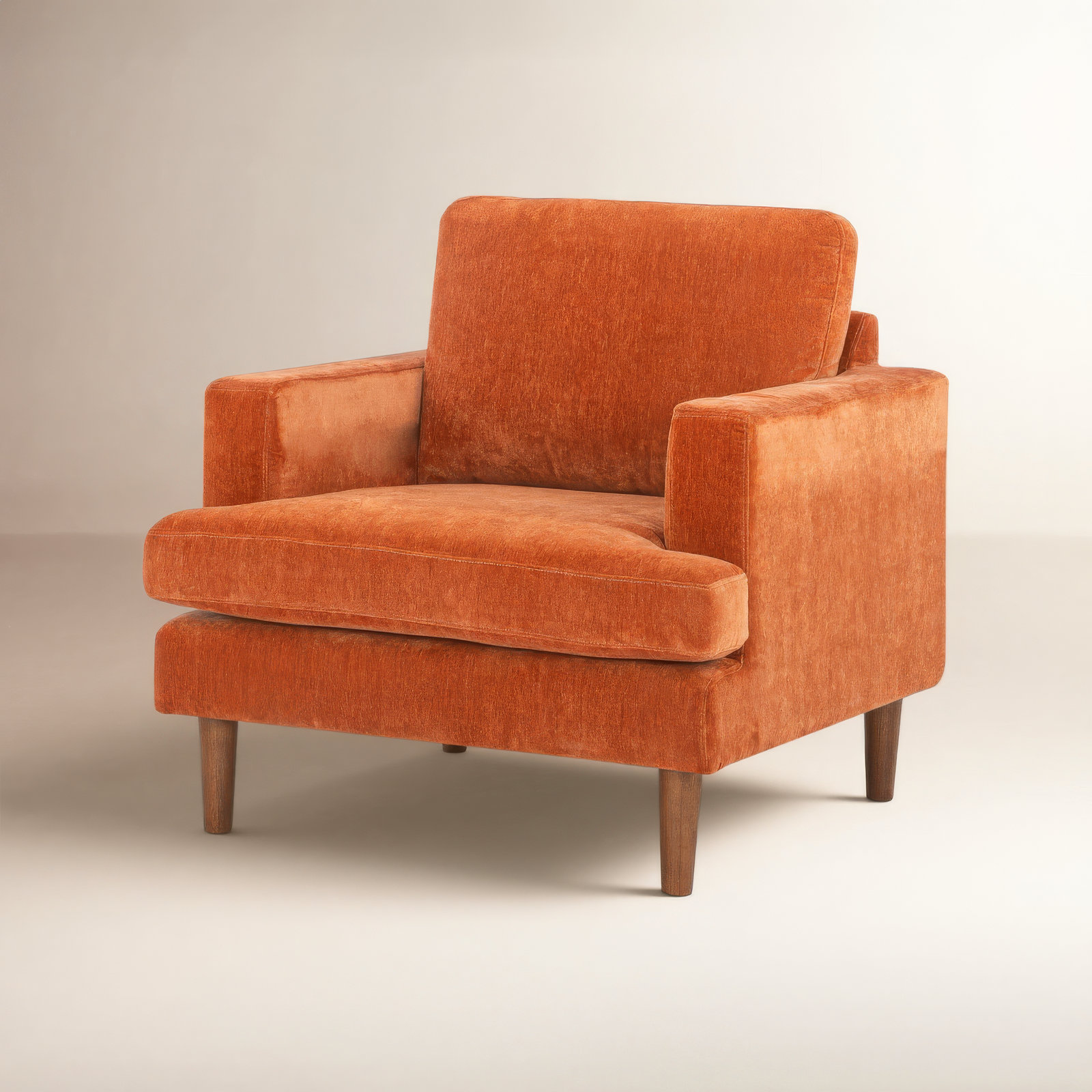 Laguna Oak Armchair, Rust Performance Chenille