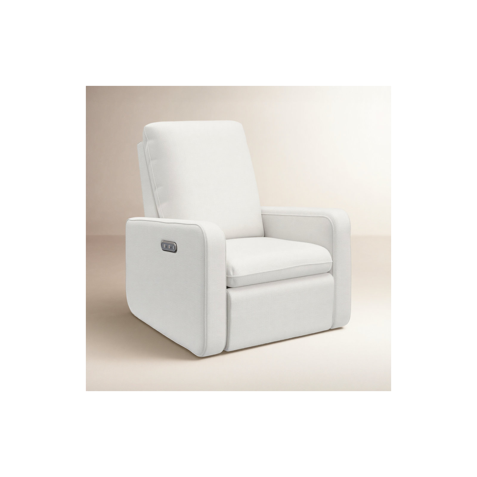 Teddi Power Recliner With USB, Ivory Basketweave