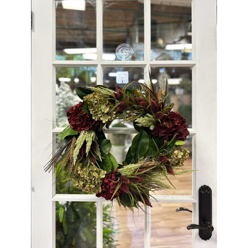 Rustic Hydrangea Fall  with UV Rated Outdoor Boxwood Drop-In