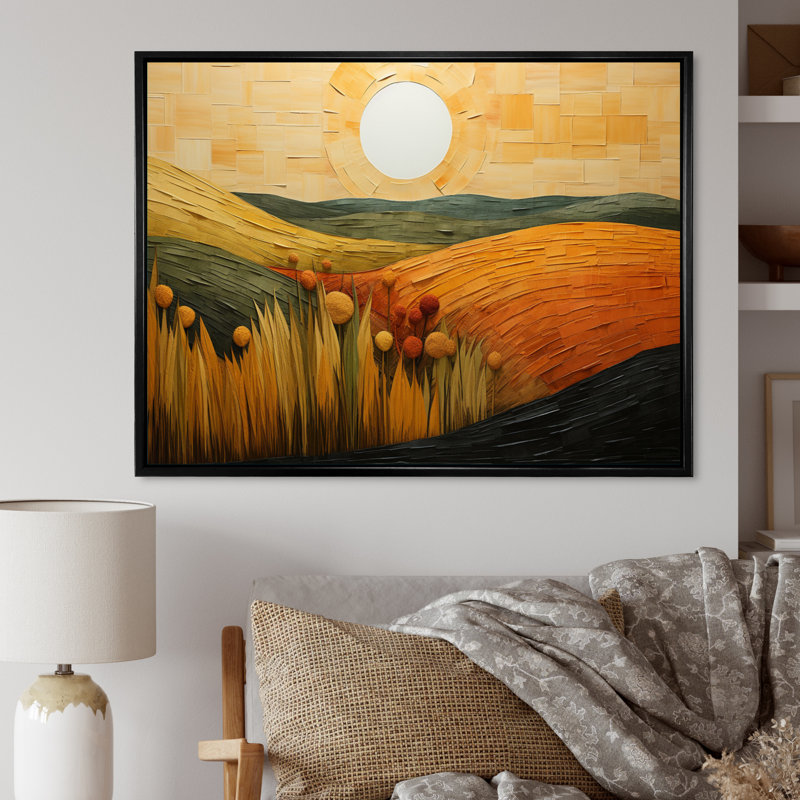 «Countryside Bold», impression géométrique sur toile, H 30 po x l 40 po x P 1,5 po, Cadre flottant noir
